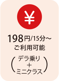 業界最安値 187円/15分 デラ乗り＋車種ミニ